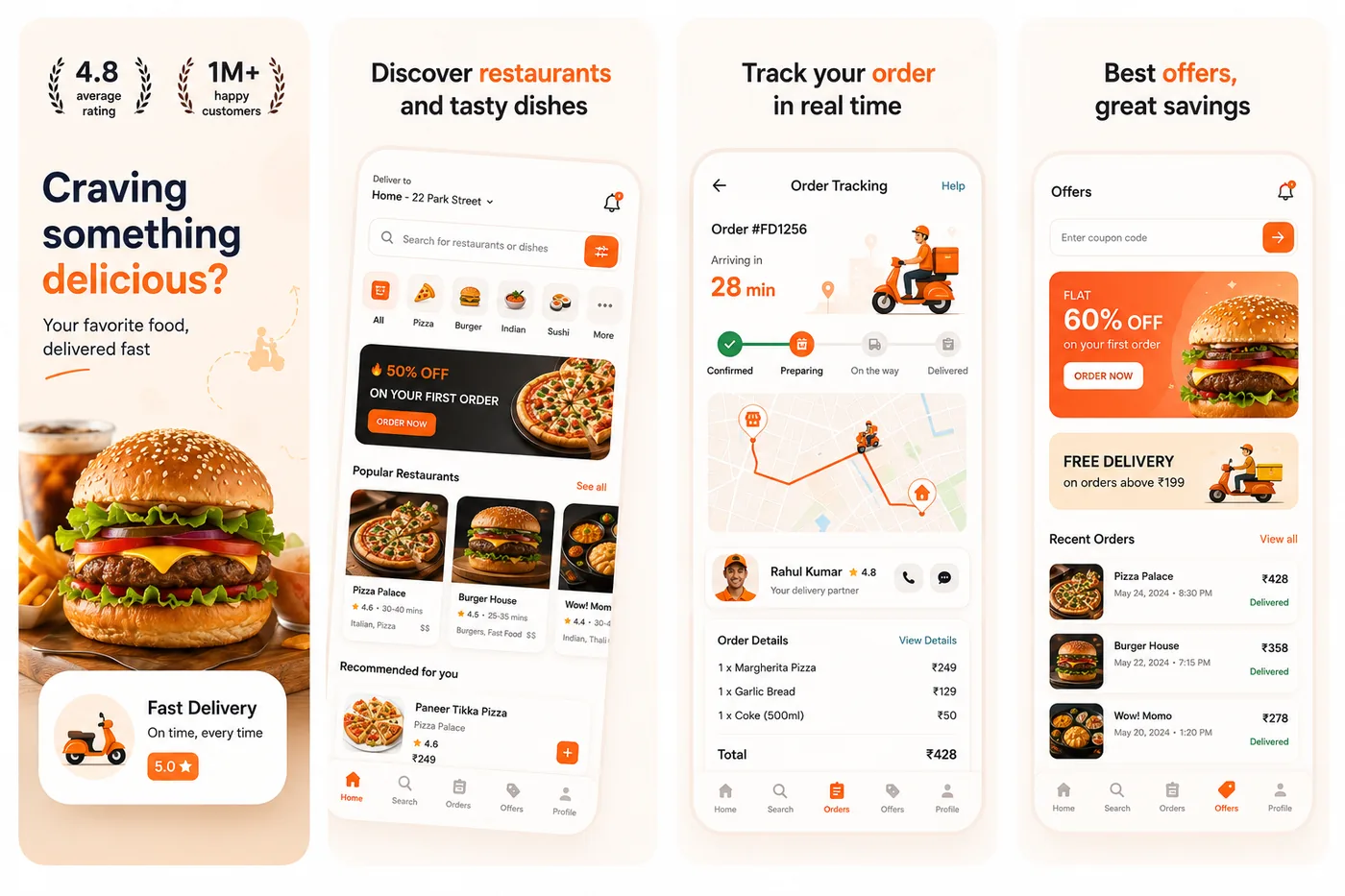 Bento Rush — Restaurant delivery App Store screenshot set generated with App Mockup Generator AI